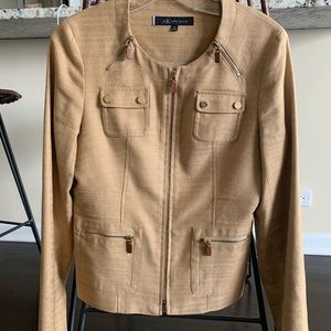 And Klein wheat linen blend jacket size 8